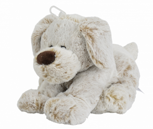  peluche chien blanc marron clair 